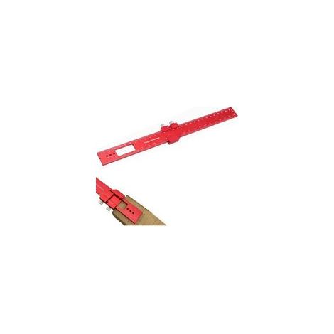 Règle de traçage de précision 300mm, Outil de traçage en métal avec butée pour le travail du bois, Marques 45 et 90 degrés pour mesure et dessin, Rouge (1/4)