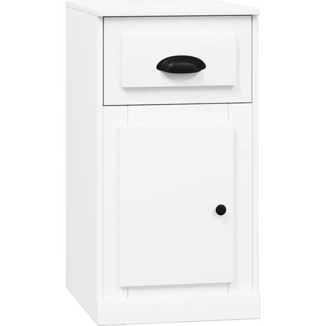 Mueble auxiliar con cajón decorativo 40 x 50 x 75 cm madera de ingeniería blanca 020048269 (1/5)