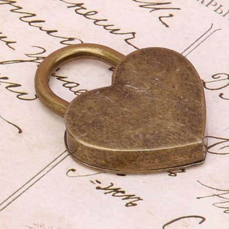 Vente directe du fabricant de cadenas en forme de cœur, cadenas en bronze antique en forme de cœur de 3039 mm, cadenas décoratif, couleur personnalisable.