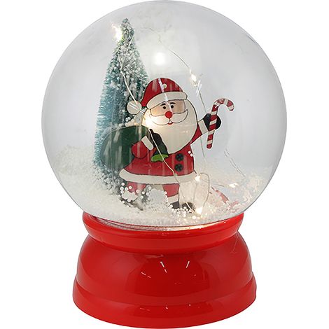 Ampolla Natalizia Palla con Effetto Neve e Babbo Natale 20x25cm Decorazione LED