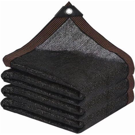 Filet d'ombrage de Jardin avec œillets Couverture d'ombrage extérieure pour pergola, terrasse, Plantes, Serre, poulailler, Noir, taux d'ombrage de 90%(6x6m) (1/4)