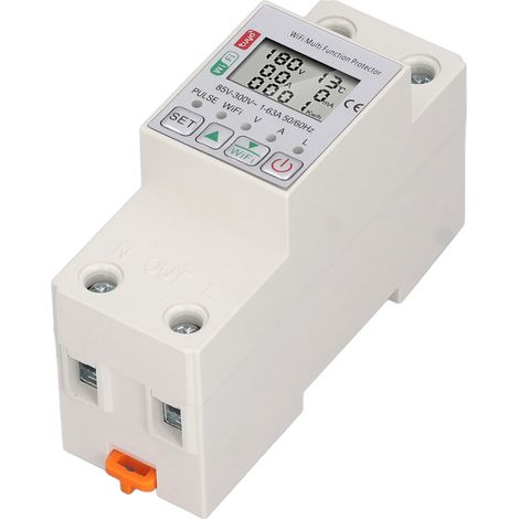 63A WLAN-Smart-Energiezähler, Tuya-Leistungsschalter, Multifunktionsschutzschalter mit AC85-300V-Messung (1/5)