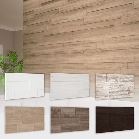 HEXIM Wandverkleidung - Stilvolle 3D Paneele mit 7 Verlegevarianten, Holzpaneele aus MDF - STELLA Dekorpaneel Holzwand: Wenge, 2 Packungen - 2.26 qm