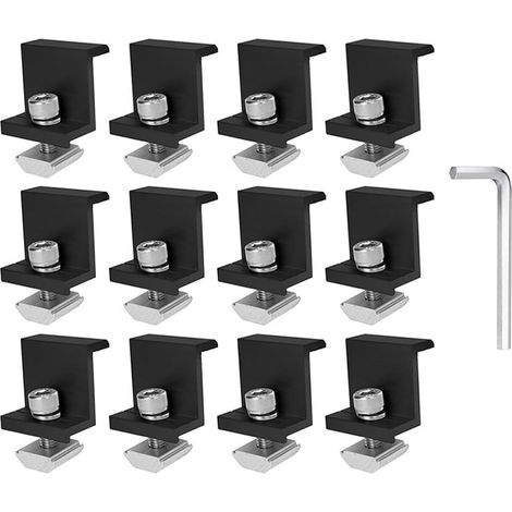12 Pièces Fixation Panneau Solaire, 30MM Support Montage Panneau Solaire en Z avec Clé Hexagonale, Support de Panneau Solaire avec Ecrous et Boulon, pour Toiture, Mural, Bateaux (1/5)