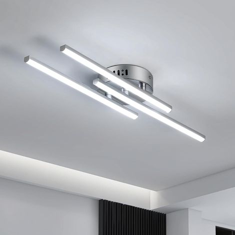 Plafonnier LED 18W, 3 Lumières, Lampe de Plafond Moderne, 6500K Blanc Froid, Chambre, Lustre Cuisine, Couloir [Classe énergétique E] (1/5)