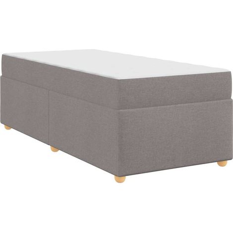 Lit simple,Lit adulte,Cadre de lit avec matelas Taupe 90 x 200 cm tissu CFW1212693 (1/5)