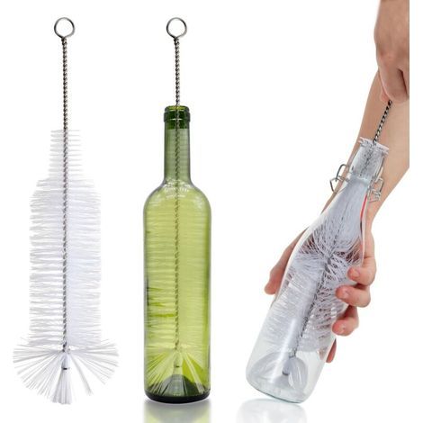 Flaschenbürste mit schmalem Hals, zur gründlichen Reinigung von Wein-, Bier-, Limonaden- und Kombucha-Sprühflaschen, ergonomischer Griff