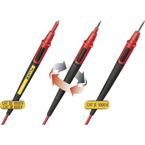 Fluke TL175 Set de cordons de mesure de sécurité Banane mâle 4 mm pointe de test 1.50 m noir, rouge (1/5)