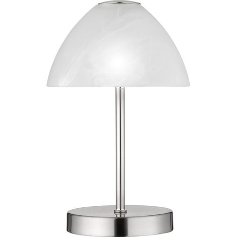 LED Tischleuchte QUEEN Metall 4-fach Touch Dimmer Silber matt, Höhe 24cm (1/5)