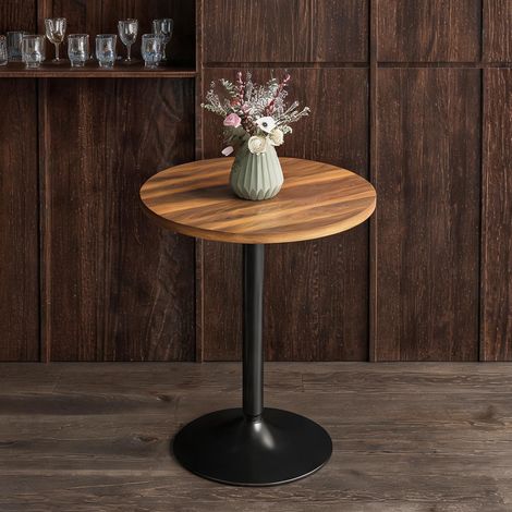 Table de bar noyer en panneau de particules 60 x 60 x 73 cm (1/5)