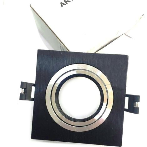 Porta faretti quadrati da incasso orientabili Quadrato Allum. Nero (A5) (1/2)
