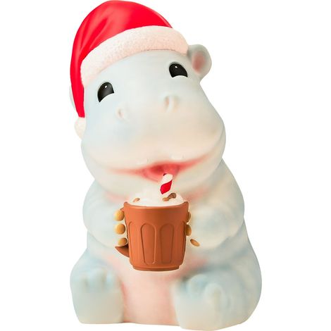 Hippo - Decoration De Noël Extérieure - Figurine Hippopotame Avec Chapeau De Père Noël - 15 cm - Multicolore - 1 Pièce (1/5)