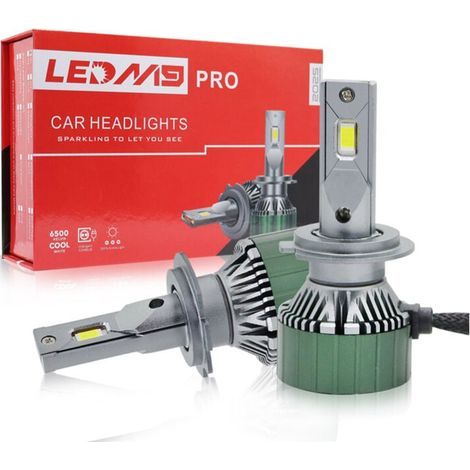 Ampoule LED H7 M9pro pour phare de voiture, double tube en cuivre, haute puissance, éclairage de loin et de près intégré, accessoires de modification, blanc 6 000 K (1/4)