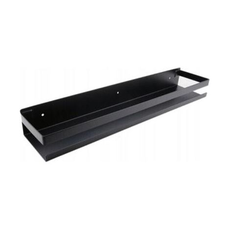 Étagère Salle Bain Acier Inox Noir 50cm Multifonctionnelle Sans Perçage (1/4)