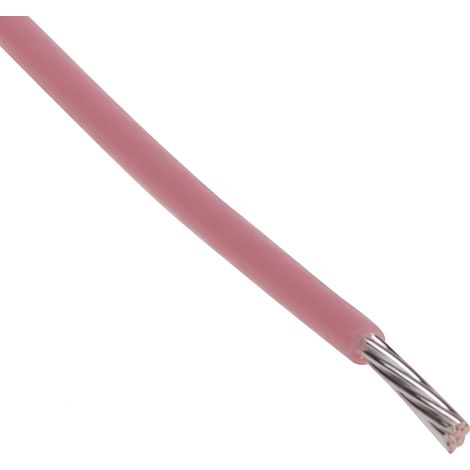 Fil de câblage à gaine PTFE RS PRO, 0,22 mm², 24 AWG, 200°C max, PTFE Rose, 100m ( Prix pour Bobine de 100 Mètres )