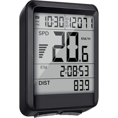 Compteur de vélo sans fil Strex - Étanche - 17 fonctions - Écran extra large (1/5)