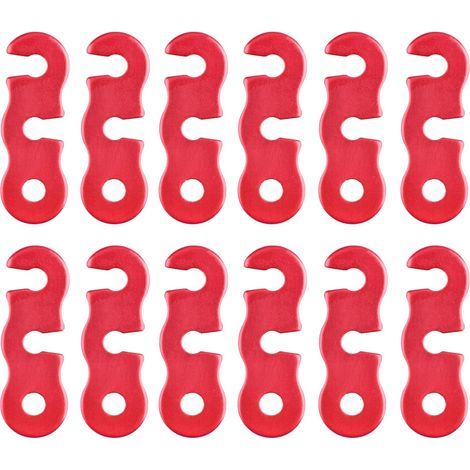 (Rouge 12 Pièces) Tendeur de Corde Camping en Alliage d'Aluminium Ajusteur de Corde Guyline Tendeurs pour Tente Bâche Randonnée (1/5)