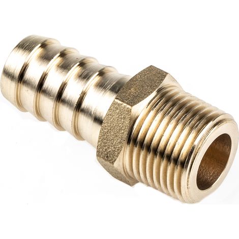 Raccord de tuyau souple RS PRO Droit, G 3/8" mâle Laiton ( Prix pour Paquet de 2 ) (1/3)