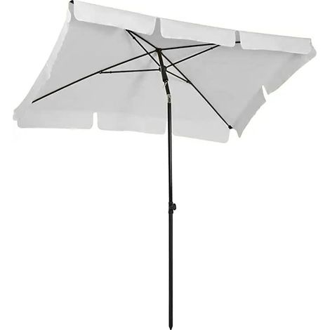 Ombrellone Rettangolare Da Giardino Parasole Per Balcone Con Inclinazione Regolabile Anti UV Impermeabile Ombreggiante Per Mare Spiaggia Piscina Terrazzo Facile Trasporto 198 x 125 Cm (Blu) - Colore: 
