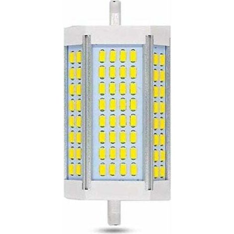 R7S LED-Lampe, 118 mm, 30 W, dimmbar, 3000 lm, Kaltweiß 6000 K, entspricht einer 200-W-Halogenlampe (R7S J118), 200° Abstrahlwinkel, 118 mm dimmbare R7S LED-Lampe für Wand/Steh/Spot [C