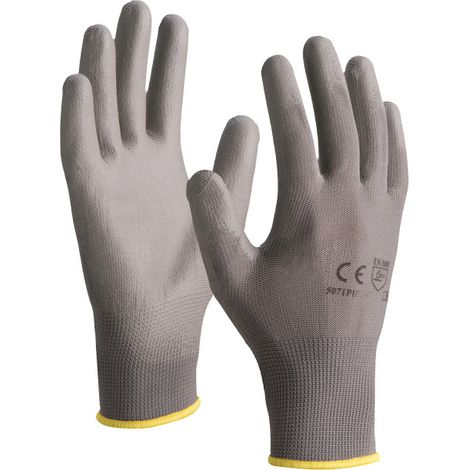 S GUANTI IN MAGLIA POLIESTERE RIVESTIMENTO POLIURETANO GRIGIO THANE T7 - 5071PUM LA NOSTRA SELEZIONE