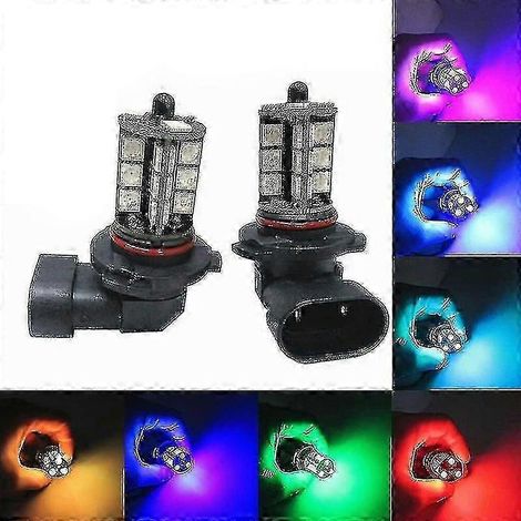 ampoules LED H11 H8 H9 5050 27 SMD RGB pour phares de voiture, antibrouillards, avec télécommande -t (1/2)