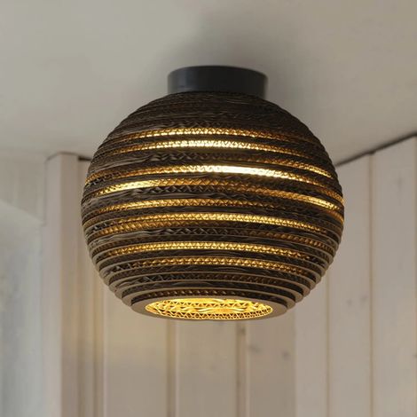 [GEBRAUCHT] B-Ware Osram Deckenleuchte Lampe Ball Braun ø 26 Cm Wellpappe E27