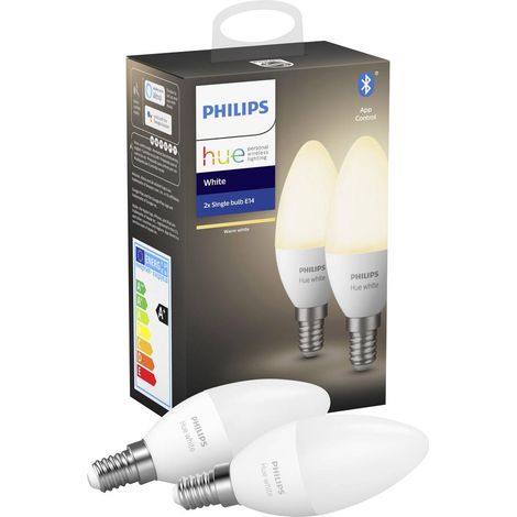 Kit 2 lampadine LED Classe energetica: A+ (A++ - E) Philips Lighting White 929002039902 E14  Potenza: 5.5 W  Bianco cal (1/5)