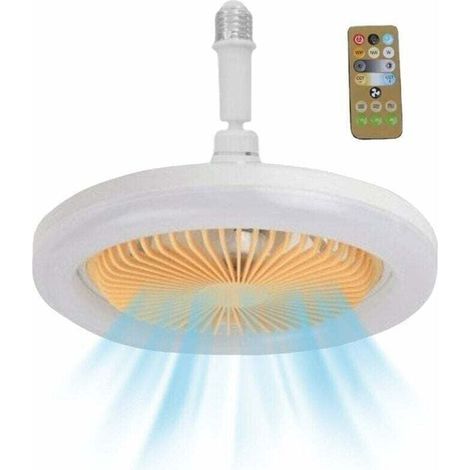 Ventilateur de plafond avec lumières et télécommande Ventilateur de Plafond LED E27 A Variable Ventilateurs de plafond silencieux 30W avec ventilateur mural intégré pour minuterie pour pièce, (1/3)