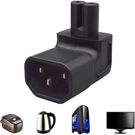 Adaptateur secteur en PVC, connecteur IEC320 C14 vers C7, prise électrique mâle-femelle. (1/4)