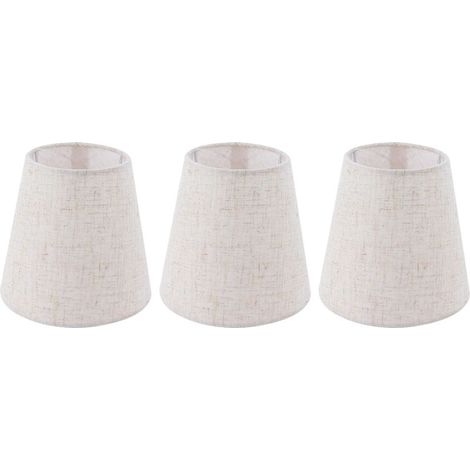 Abat-jour en tissu de lin E14, 3 pièces, abat-jour en méson pour lustre à bougie, décor d'hôtel KTV (1/5)