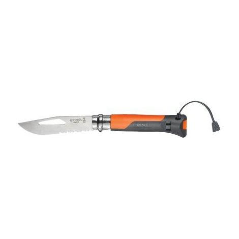 COLTELLO OPINEL 08 OUTDOOR  MM 85 PP ARANCIONE/GRIGIO