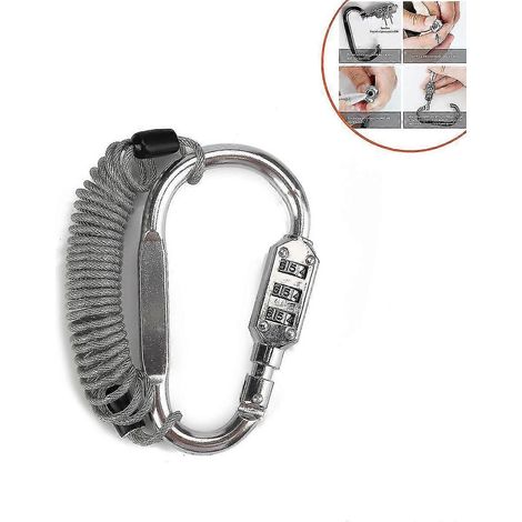 Antivol de casque avec câble métallique pour moto/VTT, cadenas portable à code, orange (1/5)