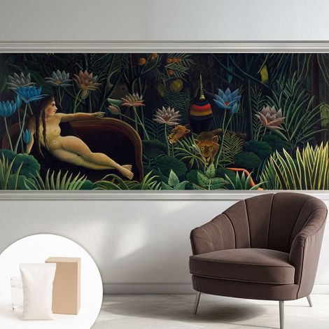 Papier peint intissé classique moderne pour salon et chambre à coucher Décoration rapide avec colle Jungle exotique 250x104 cm (1/5)