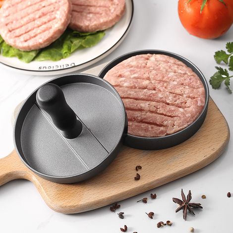 Pressoir à viande rond en alliage d'aluminium avec poignée  Convient pour la cuisine, les hamburgers, les tartelettes et le barbecue (1/5)