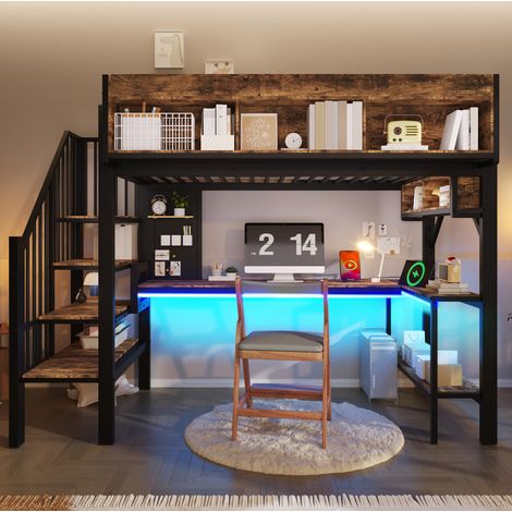 Cama cama dormitorio con escritorio y almacenaje OKMYHOME (1/5)