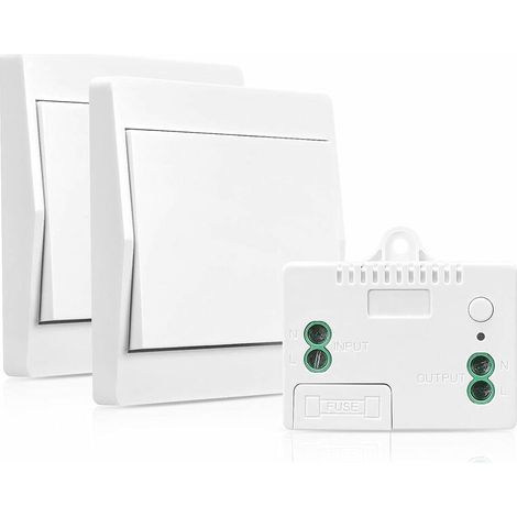 Interruttore autoalimentato wireless e senza batteria, trasmettitore RF e ricevitore, interruttore di sicurezza, telecomando da parete 200M, 433MHz, confezione da 2..DEBUNS (1/4)