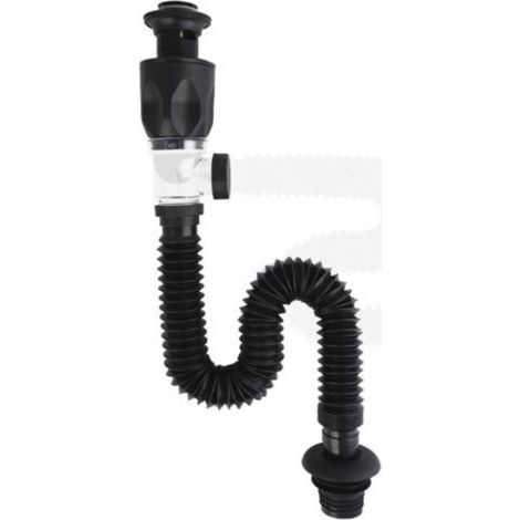 Ablaufgarnitur für Spülbecken, Standard-Klickablauf mit 1-1/4"-Anschluss und Ablaufschlauch, universeller, geruchsdichter Abtropfeinsatz für Spülbecken – Crezuo