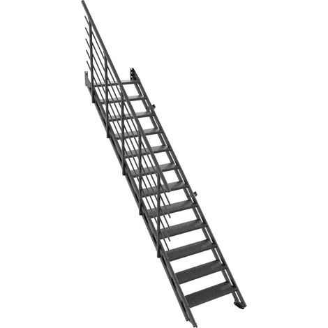 Minka Außentreppe Flex Zink 299,2cm max. Geschosshöhe 12 Stufen