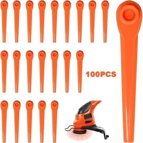 70-mm-Freischneiderklingen – 100er-Packung PA6-Nylonklingen – Kompatibel mit Gardena-Rasenmähern – Sauberer Schnitt für Gras und Unkraut (1/5)