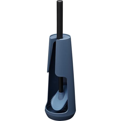 Porte-Brosse WC autoportante avec Brosse Flexible Swoop, Bleu/Noir, 112x112x428mm (1/5)