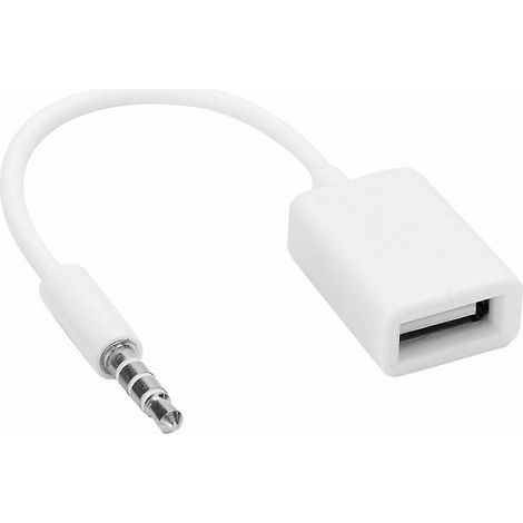 Câble adaptateur audio USB femelle vers 3,5 mm mâle pour connexion AUX. (1/5)