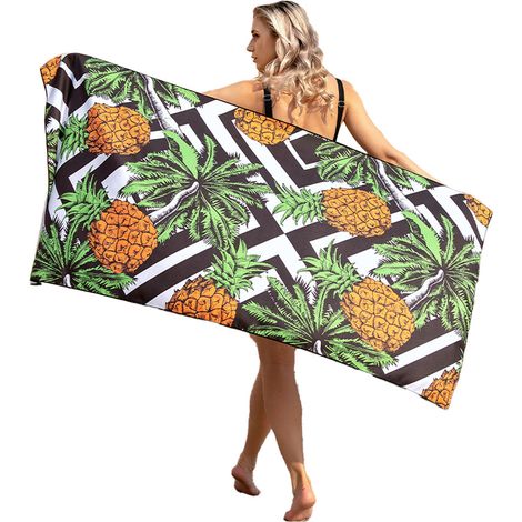 Serviette De Plage - Microfibre Imprimée - Séchage Rapide Et Sans Sable - Pour Plage Piscine Et Voyage - 80x160cm (1/5)