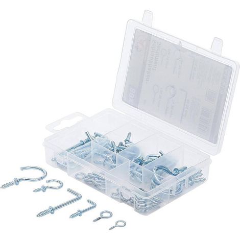 Assortiment de Crochets à Visser 80 pcs - Acier, Pratique et Polyvalent - D-Work (1/5)