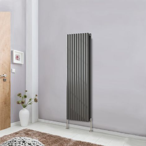 NRG Designer Radiator Oval Column Central Heating Anthracite Rads Vertical 1600x590mm Double (1/5)