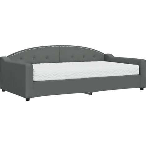Maison Exclusive - Divano Letto con Materasso Grigio Scuro 100x200 cm in Tessuto (1/5)
