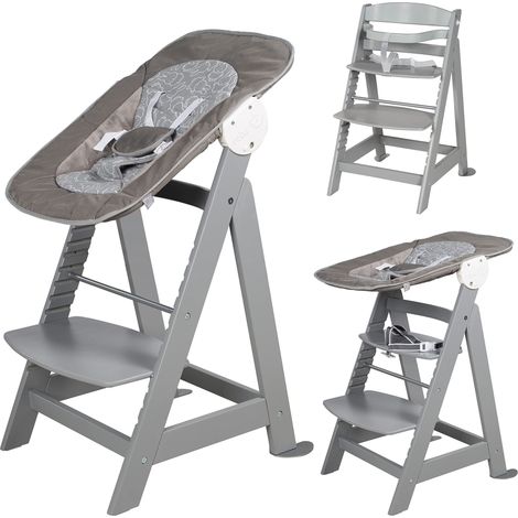 roba Seggiolone Evolutivo Born Up 2in1, Sdraietta Reclinabile miffy, Fodera Impermeabile, Altezza Regolabile, Robusto e Resistente, Ergonomico, dalla Nascita, Motivo Coniglietto, Legno Laccato Grigio (1/5)
