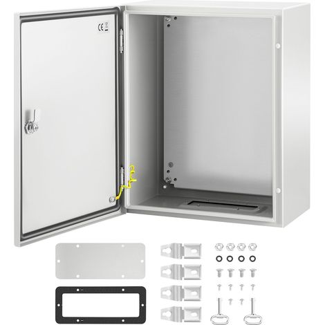 NEMA 4X Stahl-Elektroverteilerkasten, 50x40x25 cm, IP66 wasser- und staubdicht, mit Montageplatte, für den Innen- und Außenbereich. (1/5)