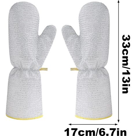 Lot de 2 gants de cuisine pour la vaisselle - Gants de ménage antidérapants et résistants en aluminium, résistants à la chaleur et aux graisses, parfaits pour faire la vaisselle à la maison (1/4)