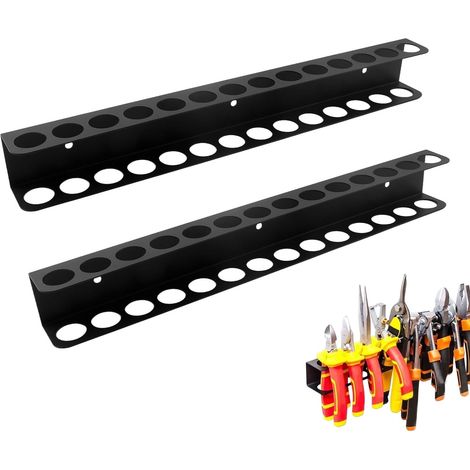 2 Pièces Organisateur d'outils Assemblé Mural porte-outil Mural d'outil Métallique d'outils de Roulement pour Tournevis, clé, Support de Marteau, outil à main pour atelier, hangar, gara (1/4)